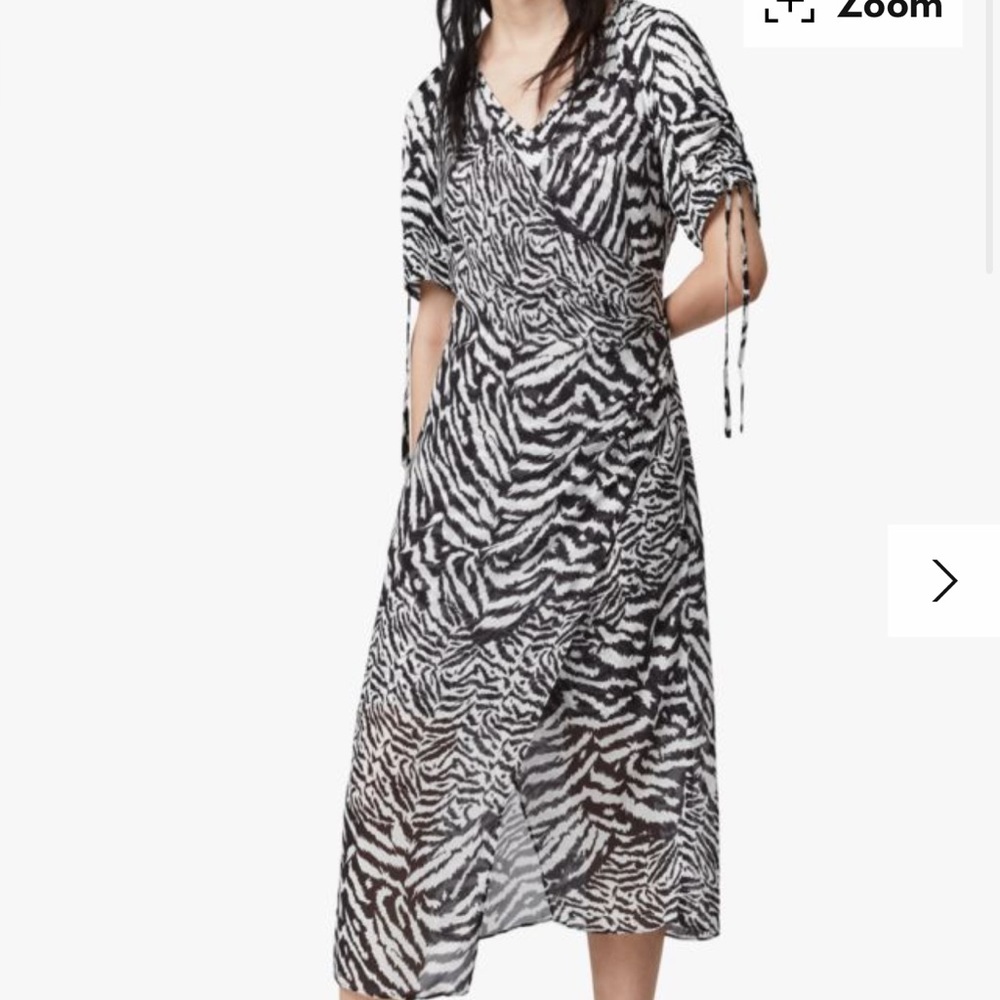 Zebra-Print All Saints Short Sleeve Dress